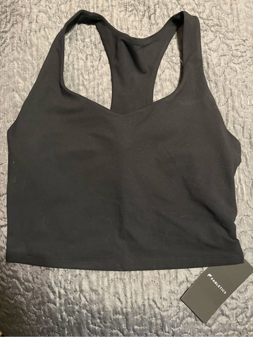 Fabletics Black Racerback Crop Top